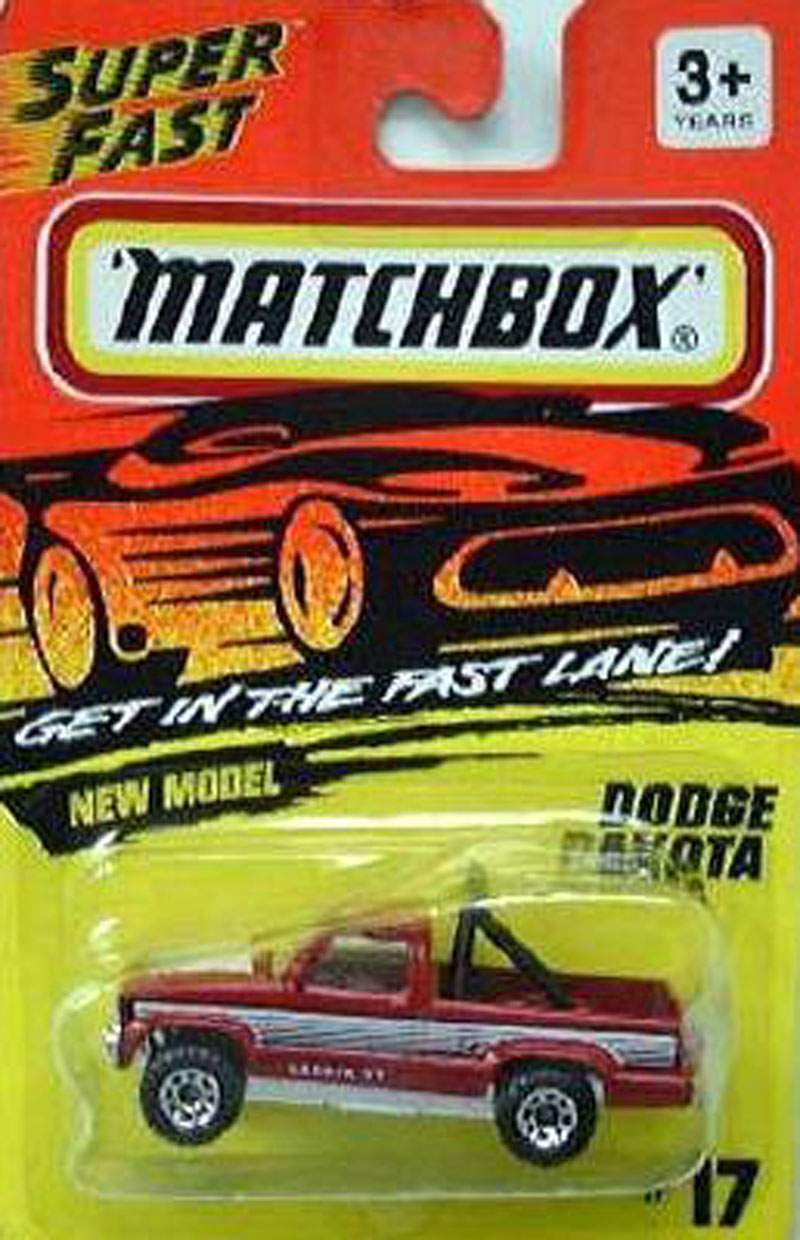 1987 MATCHBOX SUPERFAST MB 17 RED DODGE DAKOTA ST NEW ON CARD